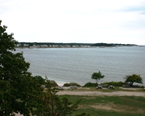Looking East from the Rocky Neck pavilion terrace