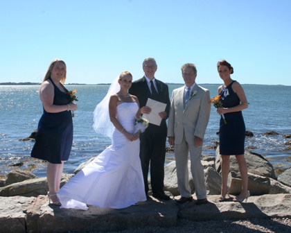 Donna and Brian, after their Stonington Point wedding